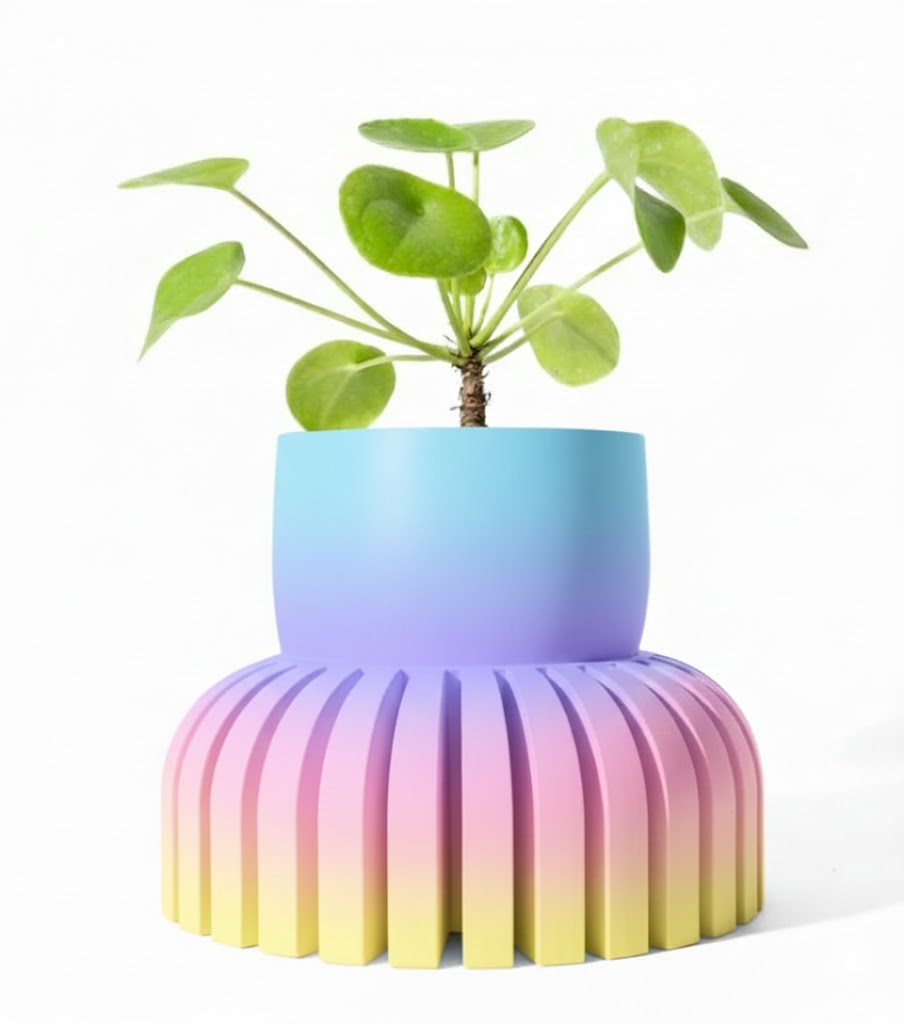 Der Karis – Skulpturaler 3D-Pflanztopf mit modernem Rippendesign