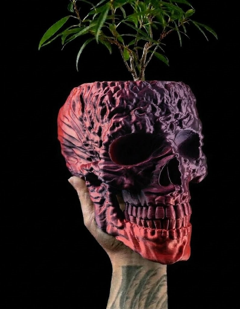 Totenkopf Pflanztopf – Makaber schön in 3D