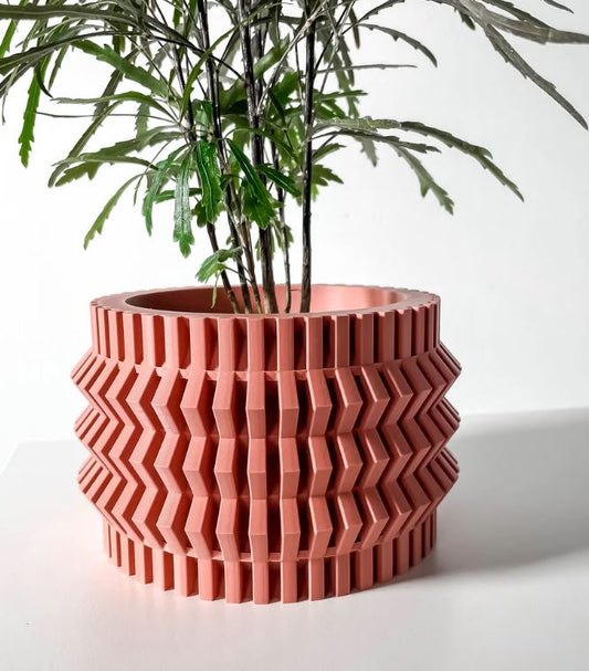 Alio – Der kantige 3D-Pflanztopf mit Zickzack-Struktur