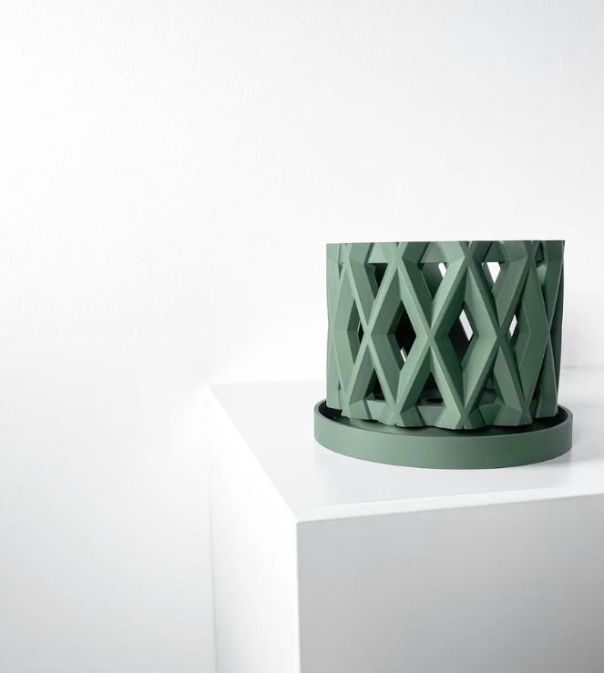 Alune Pflanztopf – Geometrischer 3D-Orchideentopf mit Rautenmuster und optimaler Belüftung