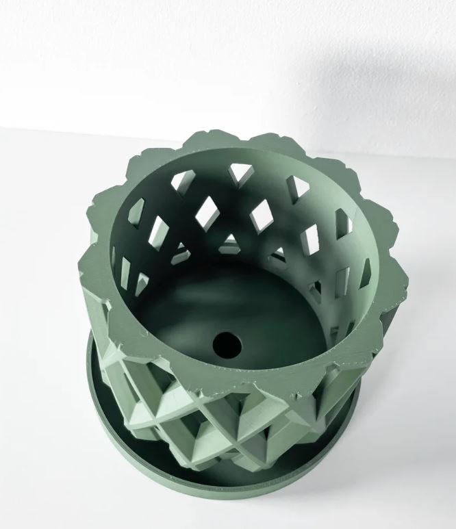 Alune Pflanztopf – Geometrischer 3D-Orchideentopf mit Rautenmuster und optimaler Belüftung