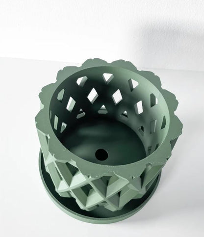 Alune Pflanztopf – Geometrischer 3D-Orchideentopf mit Rautenmuster und optimaler Belüftung
