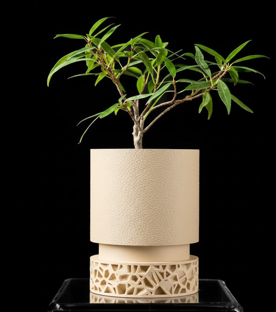 Vori 2.0 Pflanztopf – Urbaner Zylinder trifft filigranes 3D-Sockeldesign
