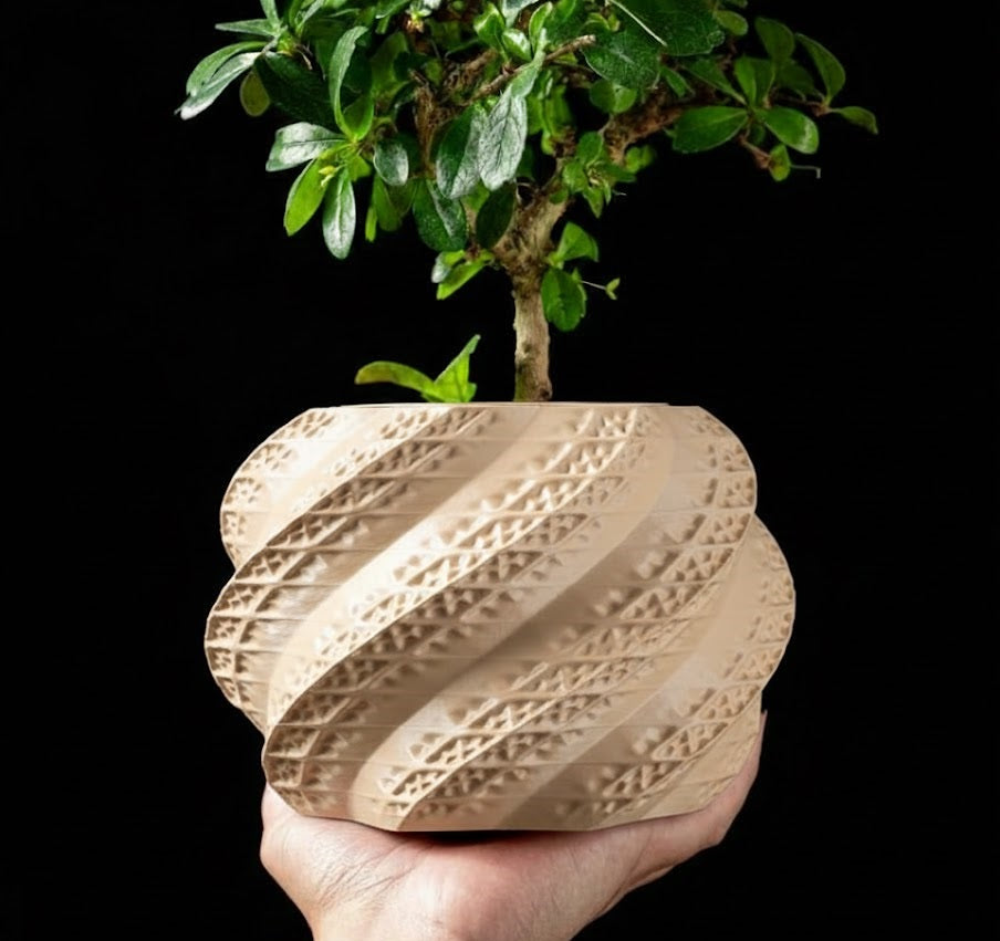 3D Pflanztopf „Muschel“ – Skulpturale Eleganz in Spiralform