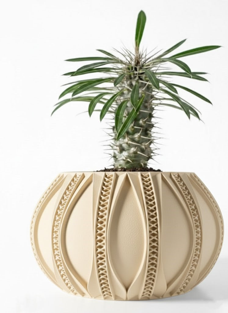 Ryne – 3D-Pflanztopf mit ornamentaler Rillen-Geometrie