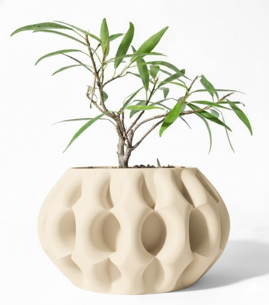 Der Xiomu – Skulpturaler 3D-Pflanztopf mit futuristischer Tiefenstruktur