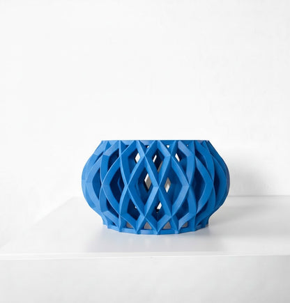 Elson Pflanztopf – Skulpturaler 3D-Orchideentopf mit organischer Gitterform und Abtropfschale