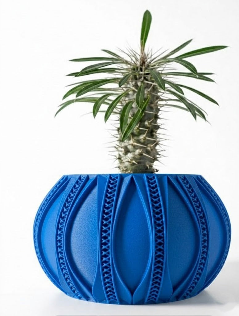 Ryne – 3D-Pflanztopf mit ornamentaler Rillen-Geometrie