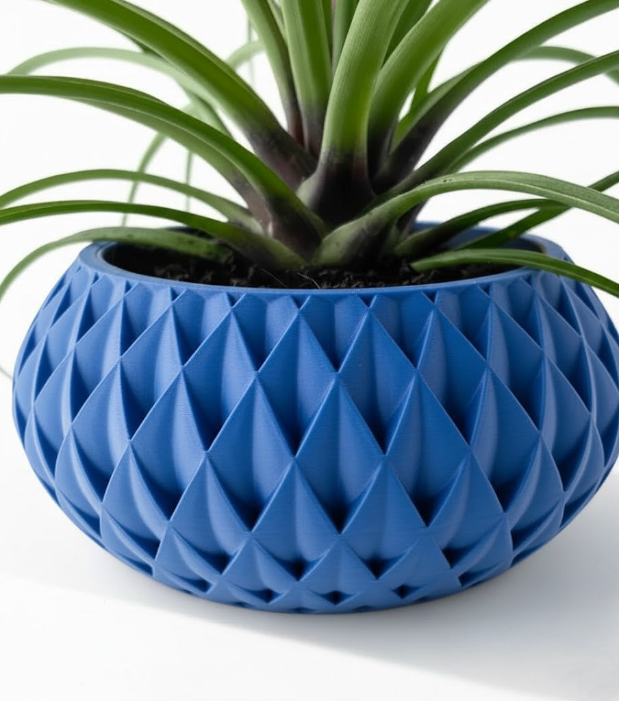 Cinor Pflanztopf – Skulpturaler 3D-Pflanztopf mit facettenreichem Diamantmuster