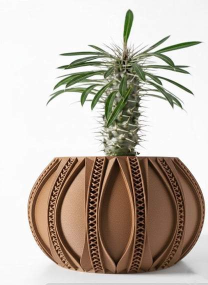 Ryne – 3D-Pflanztopf mit ornamentaler Rillen-Geometrie
