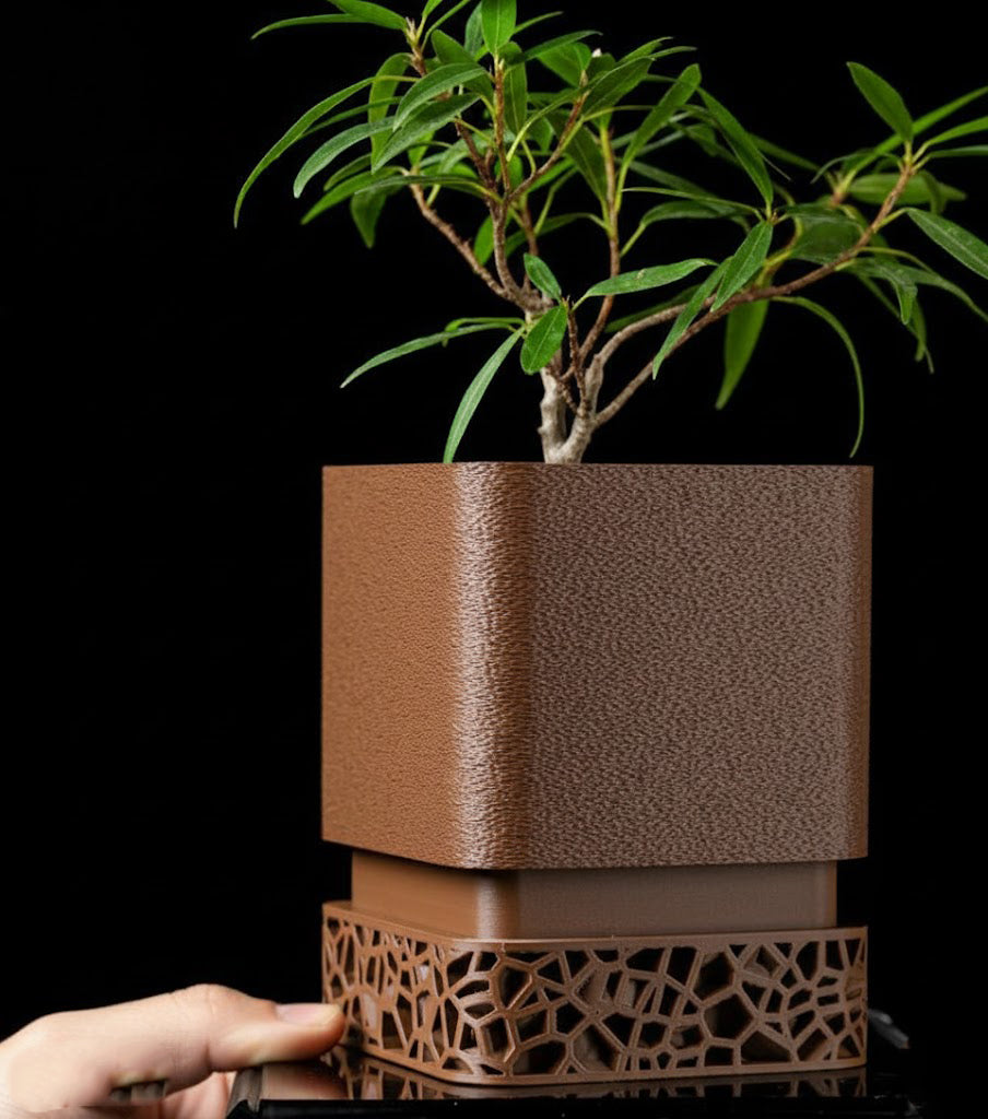 Vori Square Planter – Kantiger Minimalismus trifft 3D-Kunst