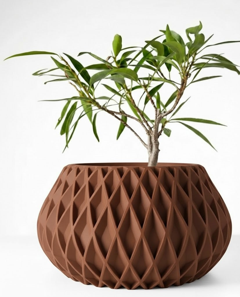 Der Rivio – 3D-Pflanztopf mit rautenartiger Gitterstruktur