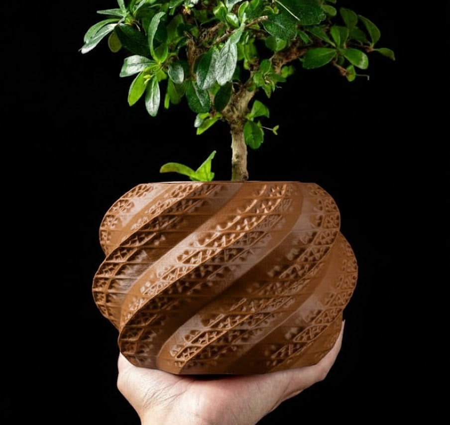 3D Pflanztopf „Muschel“ – Skulpturale Eleganz in Spiralform