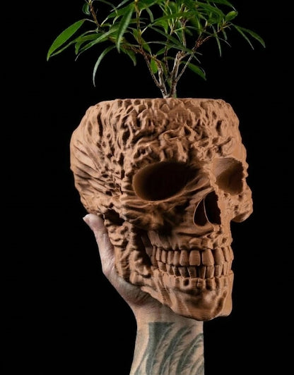 Totenkopf Pflanztopf – Makaber schön in 3D