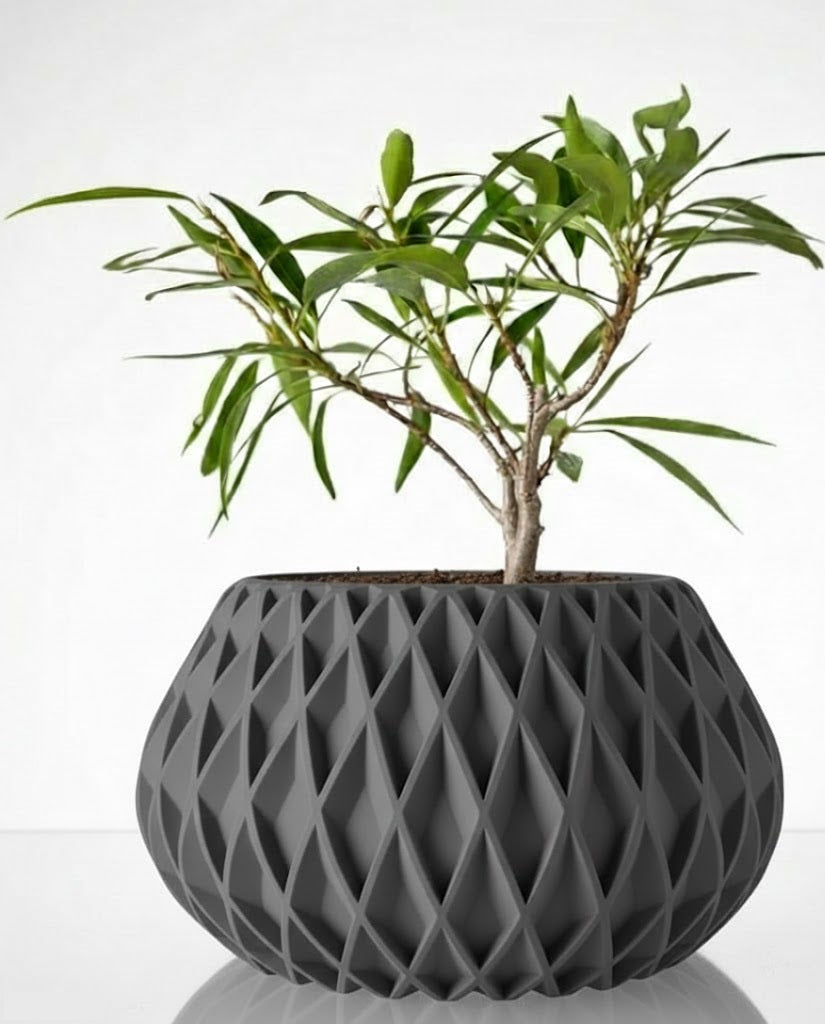 Der Rivio – 3D-Pflanztopf mit rautenartiger Gitterstruktur