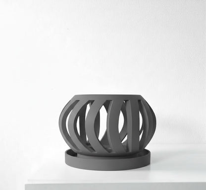 Oryx Pflanztopf – Eleganter 3D-Orchideentopf mit geschwungener Belüftungsstruktur und Abtropfschale