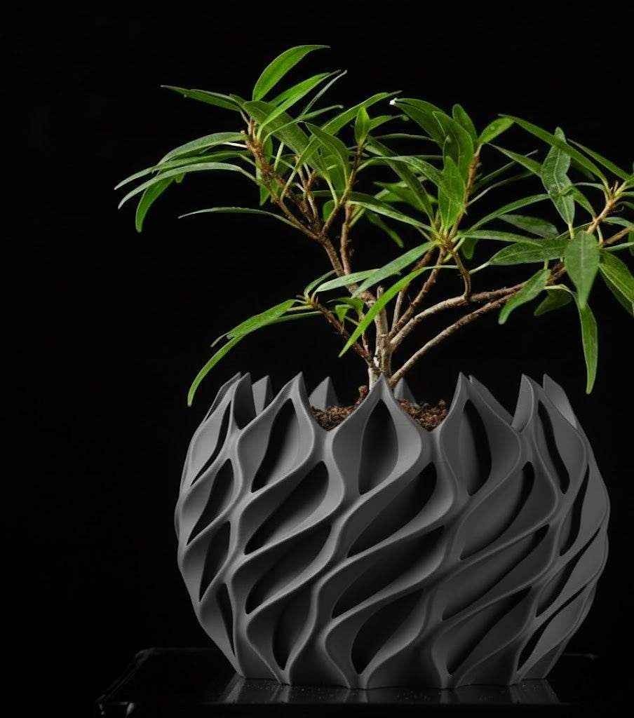 Gedrehter – Der skulpturale 3D-Pflanztopf in Bewegung