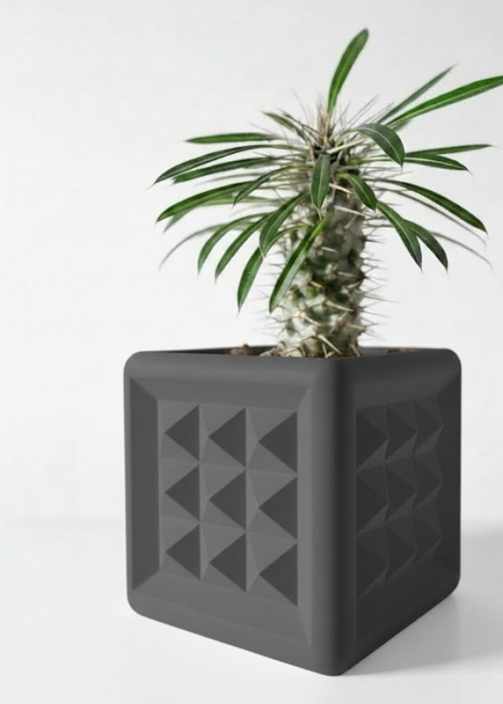 3D Pflanztopf „Novo“ – Geometrie in kubischer Klarheit