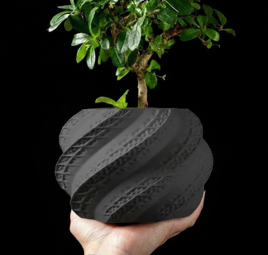 3D Pflanztopf „Muschel“ – Skulpturale Eleganz in Spiralform