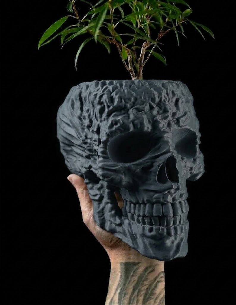 Totenkopf Pflanztopf – Makaber schön in 3D