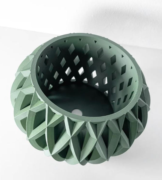 Elson Pflanztopf – Skulpturaler 3D-Orchideentopf mit organischer Gitterform und Abtropfschale