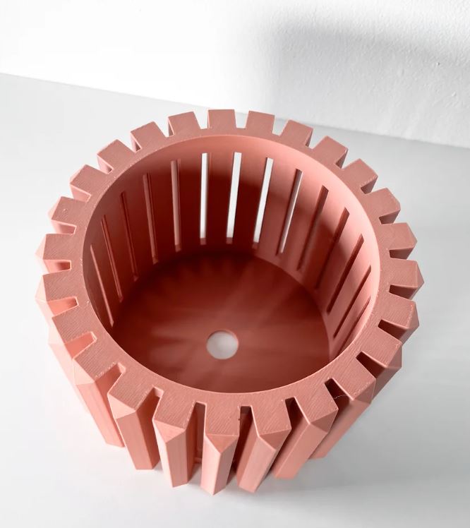 Eren Pflanztopf – Charakterstarker 3D-Orchideentopf mit kantigem Relief und Belüftungssystem
