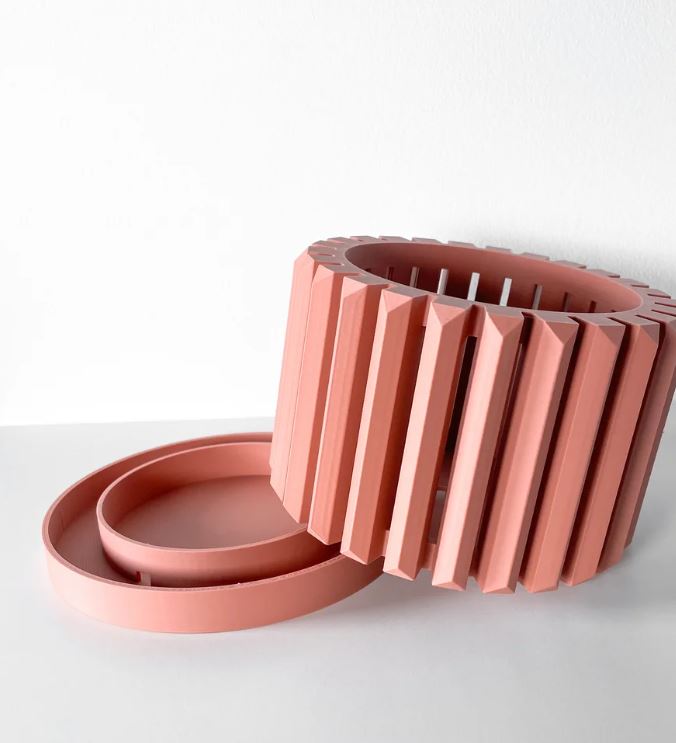 Eren Pflanztopf – Charakterstarker 3D-Orchideentopf mit kantigem Relief und Belüftungssystem
