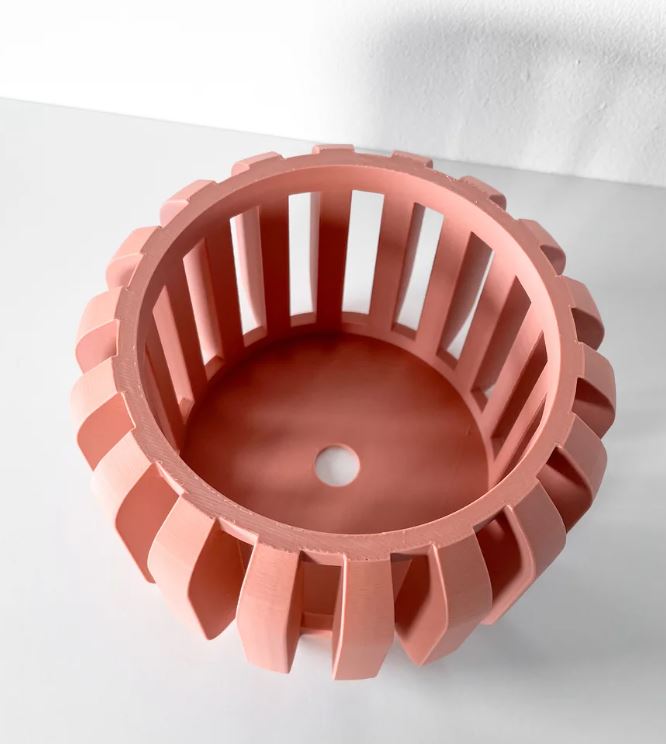 Frenur Pflanztopf – Moderner 3D-Orchideentopf mit weicher Lamellenform und Belüftungssystem