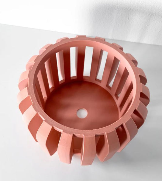 Frenur Pflanztopf – Moderner 3D-Orchideentopf mit weicher Lamellenform und Belüftungssystem