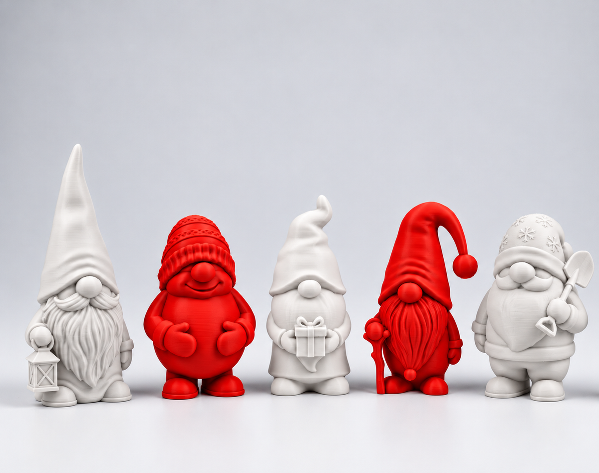 Weihnachtswichtel 5er-Set – Weiß, Rot oder gemischt