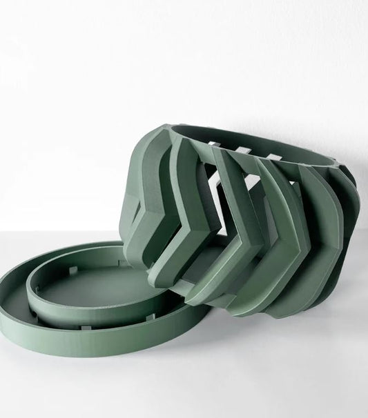 Garni Pflanztopf – Dynamischer 3D-Orchideentopf mit markanter Chevron-Struktur und Belüftungssystem