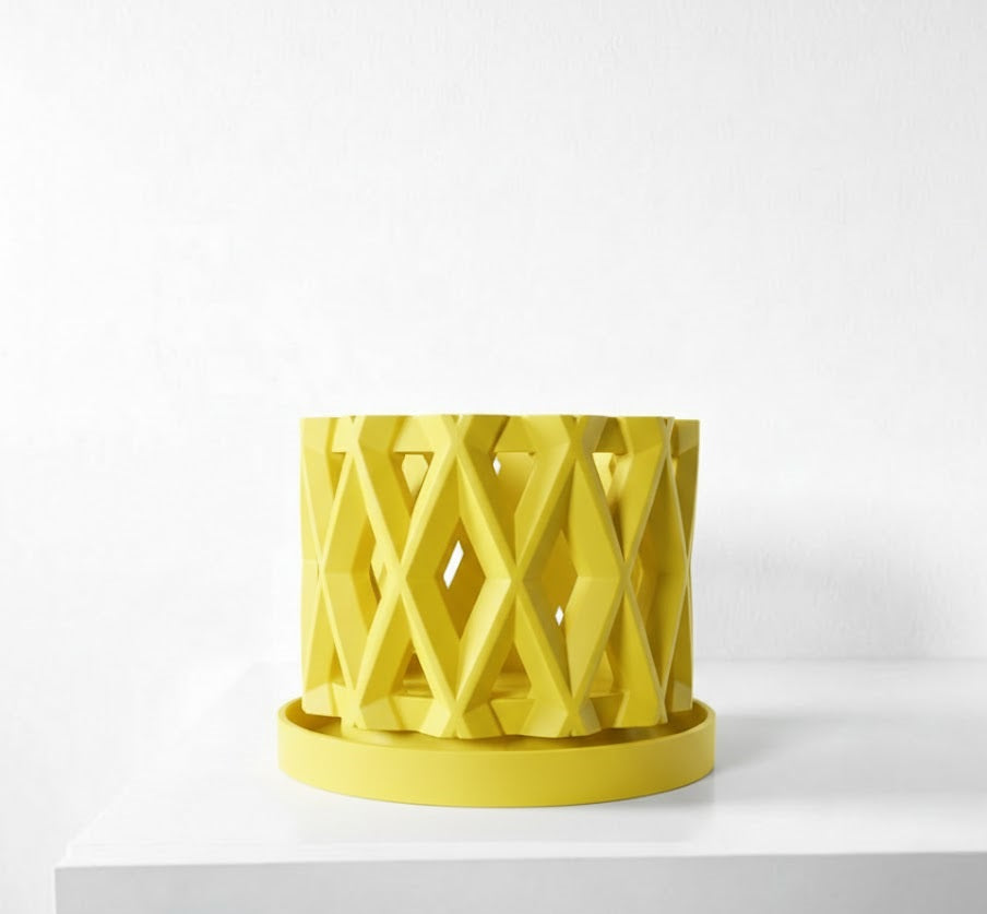 Alune Pflanztopf – Geometrischer 3D-Orchideentopf mit Rautenmuster und optimaler Belüftung