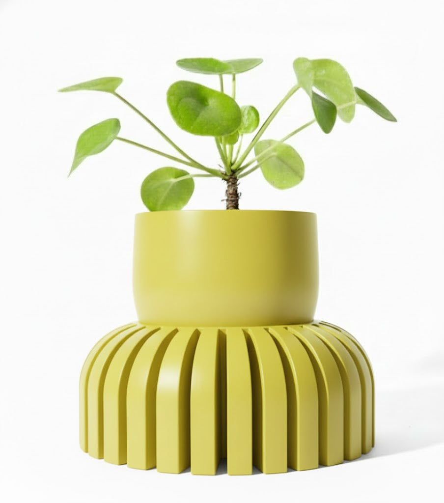 Der Karis – Skulpturaler 3D-Pflanztopf mit modernem Rippendesign