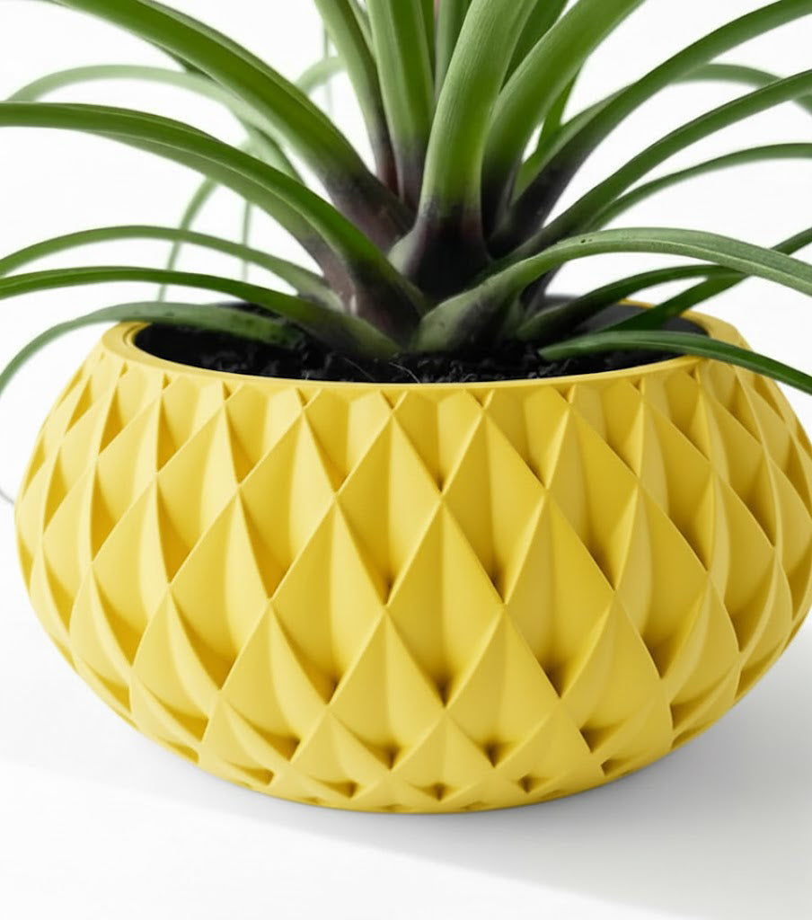 Cinor Pflanztopf – Skulpturaler 3D-Pflanztopf mit facettenreichem Diamantmuster