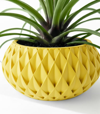 Cinor Pflanztopf – Skulpturaler 3D-Pflanztopf mit facettenreichem Diamantmuster