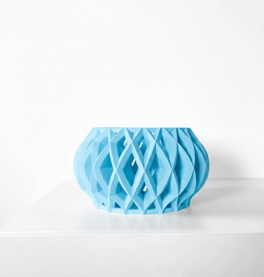 Elson Pflanztopf – Skulpturaler 3D-Orchideentopf mit organischer Gitterform und Abtropfschale