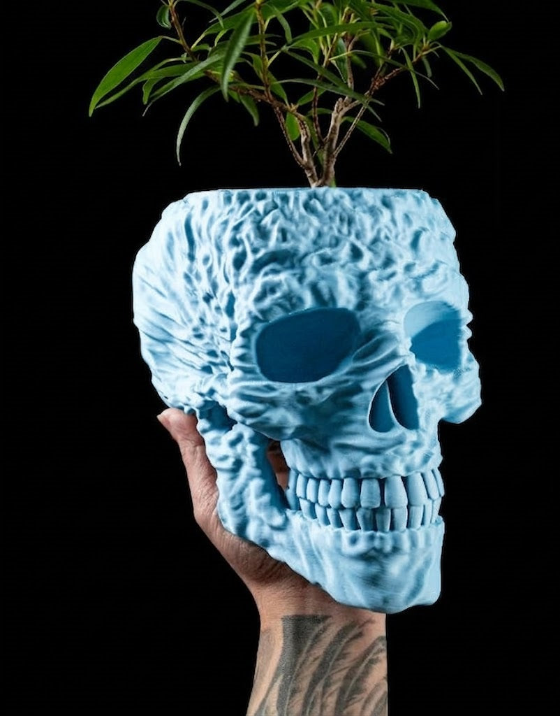 Totenkopf Pflanztopf – Makaber schön in 3D