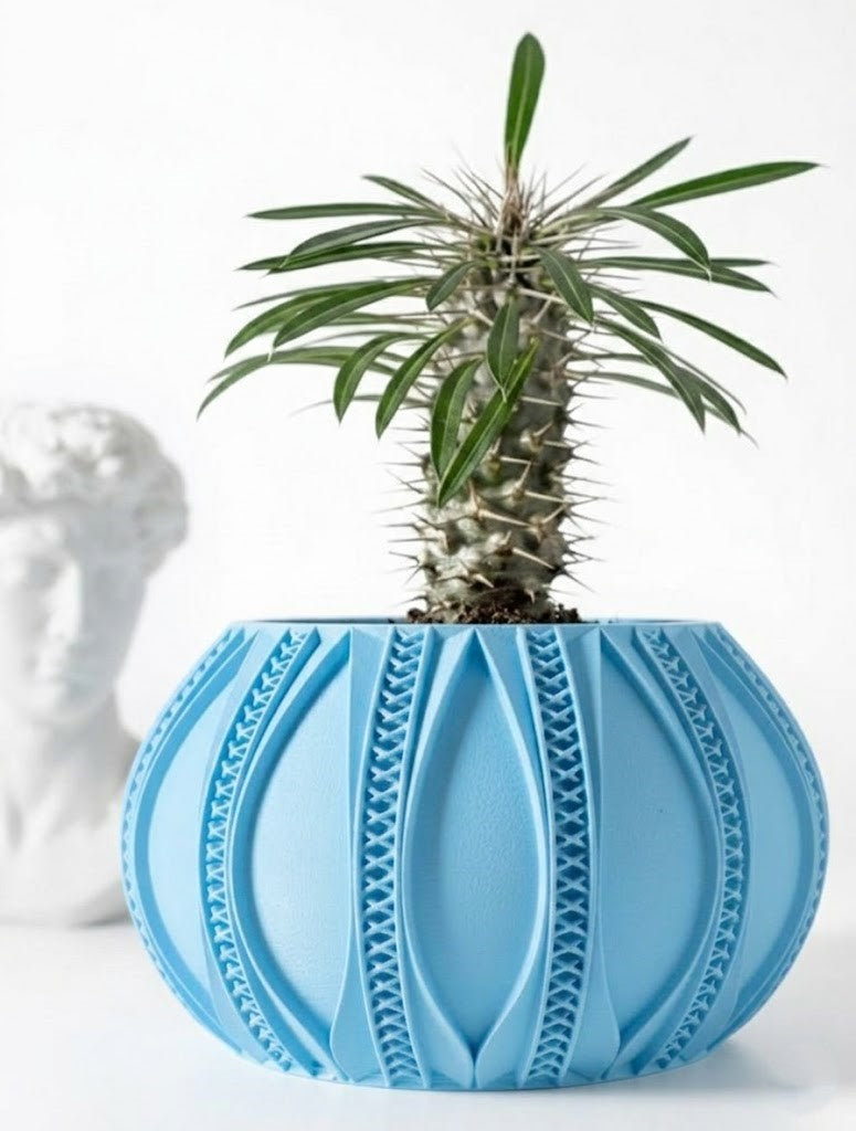 Ryne – 3D-Pflanztopf mit ornamentaler Rillen-Geometrie