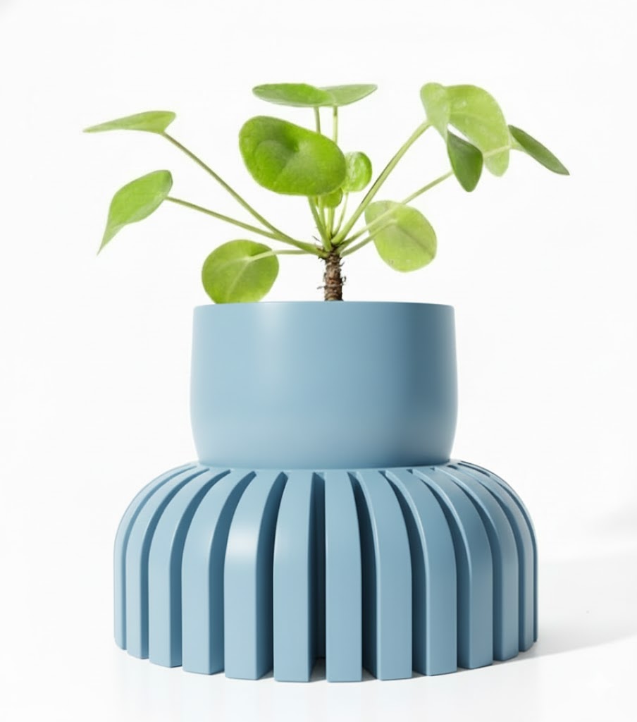 Der Karis – Skulpturaler 3D-Pflanztopf mit modernem Rippendesign