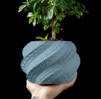 3D Pflanztopf „Muschel“ – Skulpturale Eleganz in Spiralform