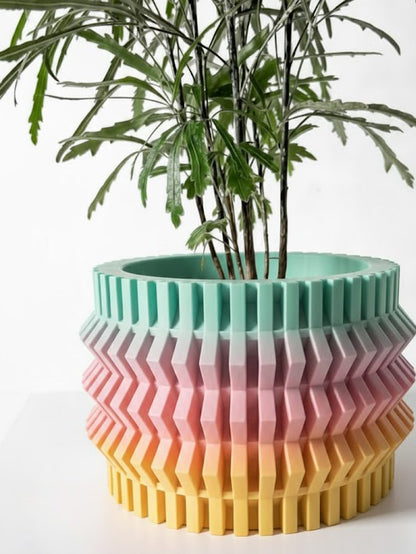 Alio – Der kantige 3D-Pflanztopf mit Zickzack-Struktur