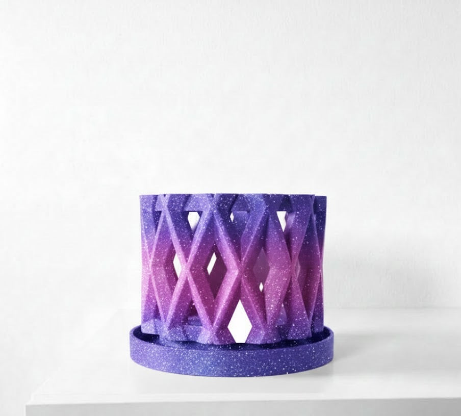 Alune Pflanztopf – Geometrischer 3D-Orchideentopf mit Rautenmuster und optimaler Belüftung