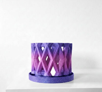 Alune Pflanztopf – Geometrischer 3D-Orchideentopf mit Rautenmuster und optimaler Belüftung