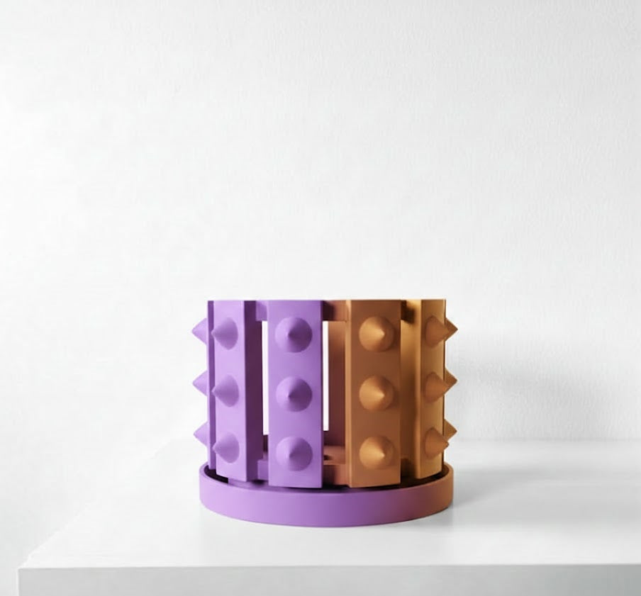 Irvox Pflanztopf – Unkonventioneller 3D-Orchideentopf mit markanter Noppenstruktur und Abtropfschale