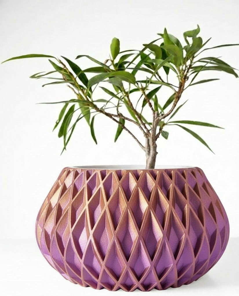 Der Rivio – 3D-Pflanztopf mit rautenartiger Gitterstruktur