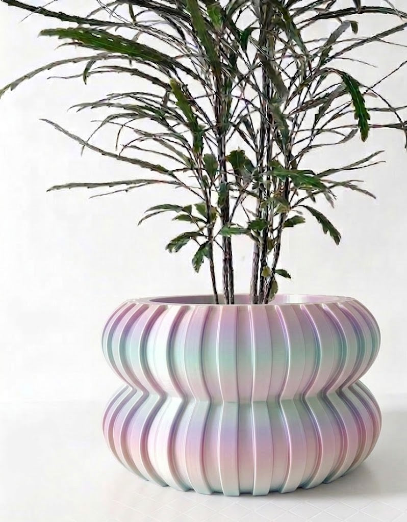 Wali 3D Pflanztopf – Skulpturales Volumen mit futuristischer Textur