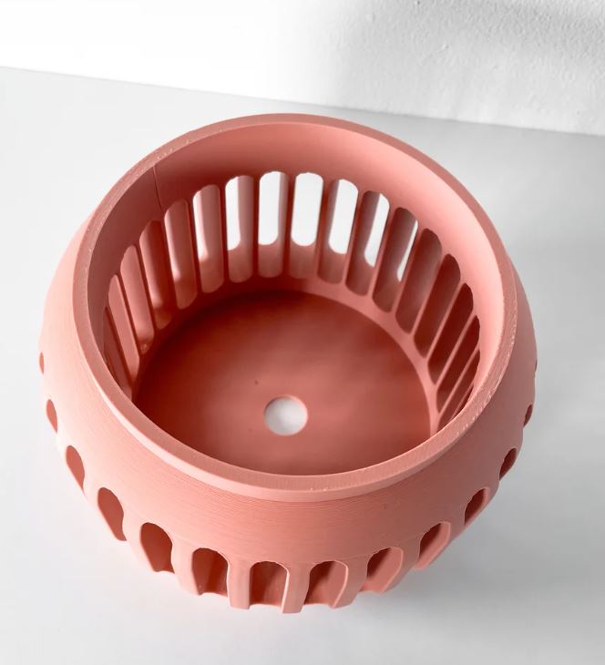 Noxa Pflanztopf – Zeitloser 3D-Orchideentopf mit ovalen Lüftungsschlitzen und Abtropfschale