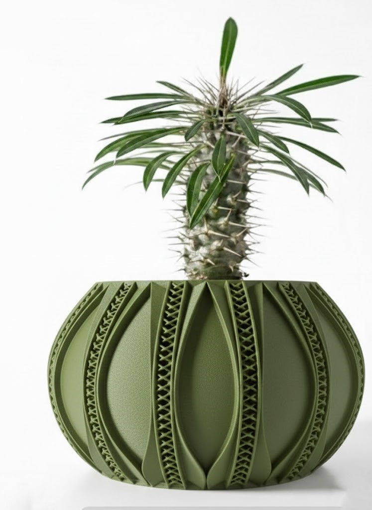 Ryne – 3D-Pflanztopf mit ornamentaler Rillen-Geometrie