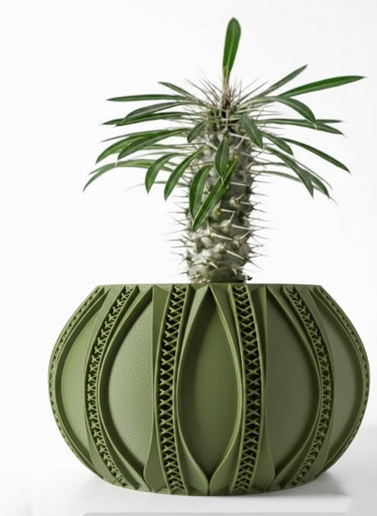 Ryne – 3D-Pflanztopf mit ornamentaler Rillen-Geometrie
