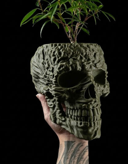 Totenkopf Pflanztopf – Makaber schön in 3D